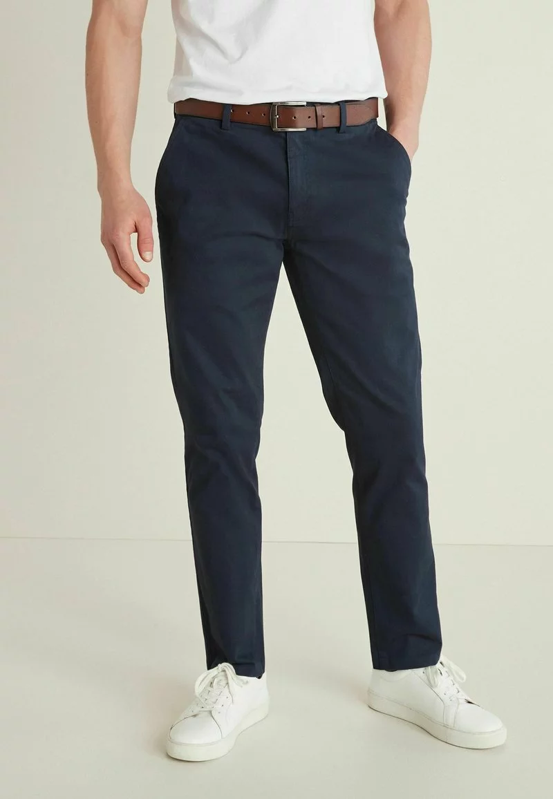 Next Herren BELTED SOFT TOUCH - Chino - Navy Blue 1 Next Herren BELTED SOFT TOUCH - Chino - Navy Blue
