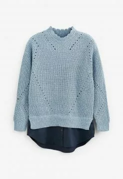 Next Damen HI NECK HEM LAYER STITCH DETAIL - Strickpullover - Blue -Next Großes Kaufhaus 90e9b34ed5134f74abe40b27d6d9c2b2