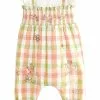 Next SET - Latzhose - Green And Pink Check Gingham | Kinder