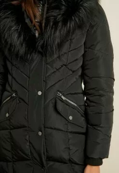 Next Damen MIT KUNSTFELLBESATZ - Wintermantel - Black -Next Großes Kaufhaus 925bb317ee364f3789b4b7834f52b320