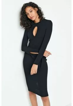 Next Damen CUT OUT LONG SLEEVE - Etuikleid - Black