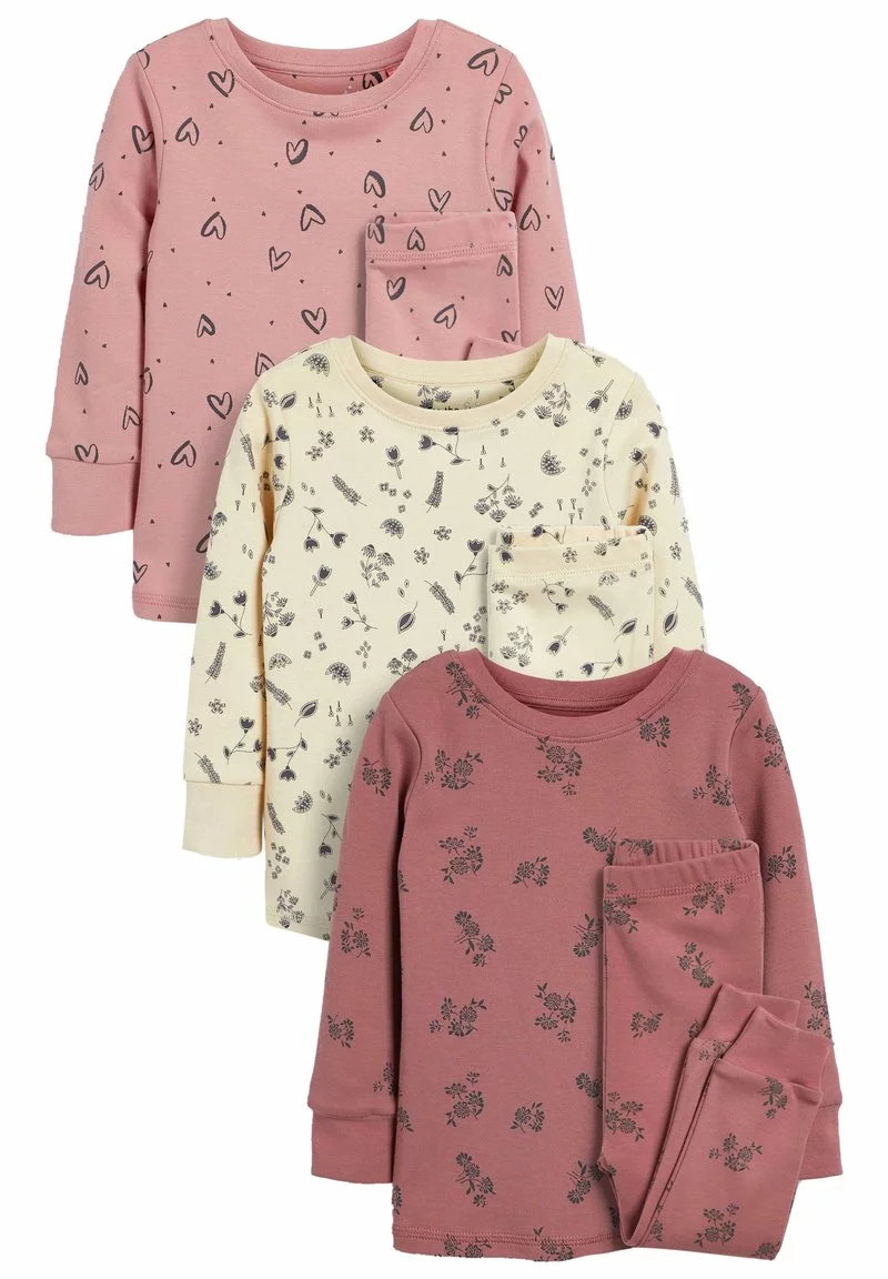 Next Kinder 3 PACK - Nachtwäsche Set - Pink Cream Heart Floral 1 Next Kinder 3 PACK - Nachtwäsche Set - Pink Cream Heart Floral
