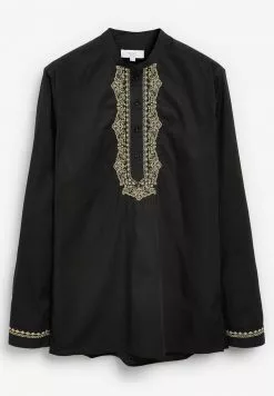 Next Herren EMBROIDERED REGULAR LENGTH KURTA - Hemd - Black -Next Großes Kaufhaus 972069fcfd884d59b725c6c2d2689612