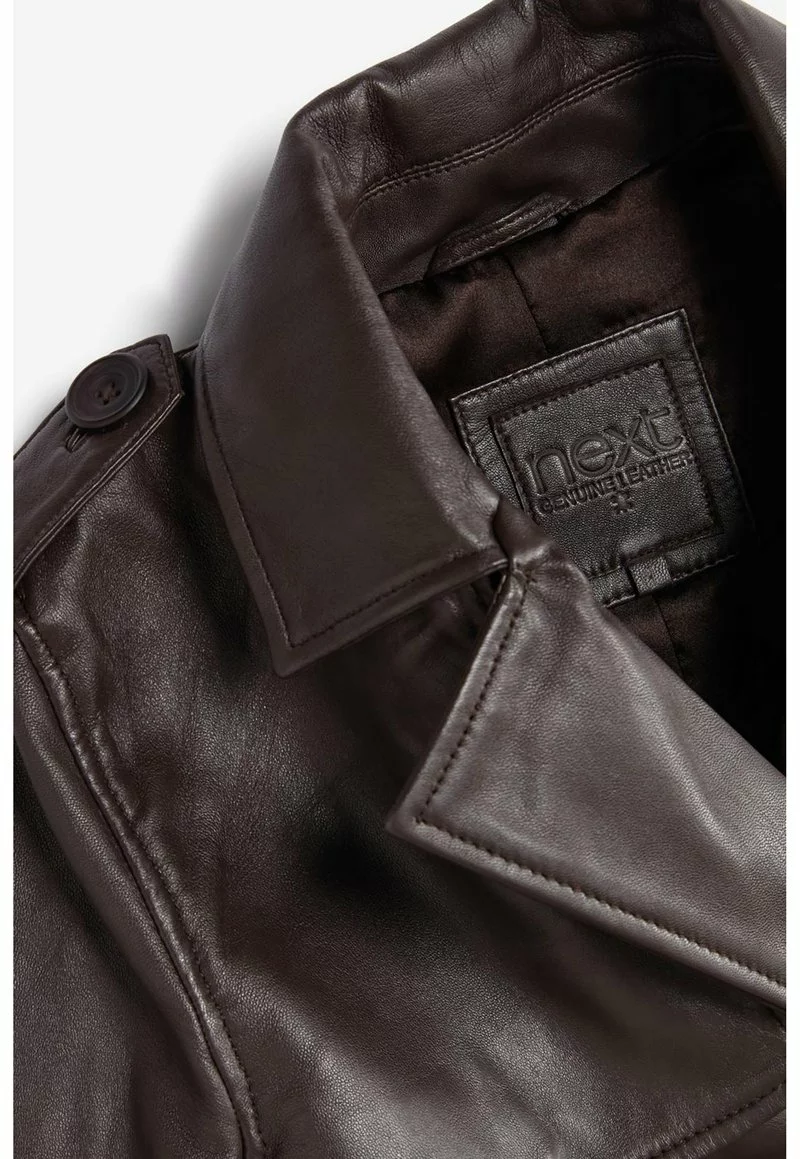 Next LEATHER TRENCH COAT - Trenchcoat - Dark Brown | Damen 3 Next LEATHER TRENCH COAT - Trenchcoat - Dark Brown | Damen – Bild 3