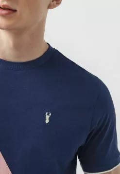 Next Herren BLOCK - T-Shirt Print - Pink Navy Blue Stag -Next Großes Kaufhaus 9cb3e31d7d074509aff33d80d2825aaf