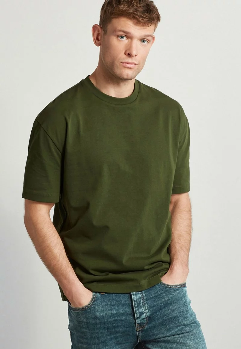 Next Herren HEAVYWEIGHT - T-Shirt Basic - Khaki Green 1 Next Herren HEAVYWEIGHT - T-Shirt Basic - Khaki Green
