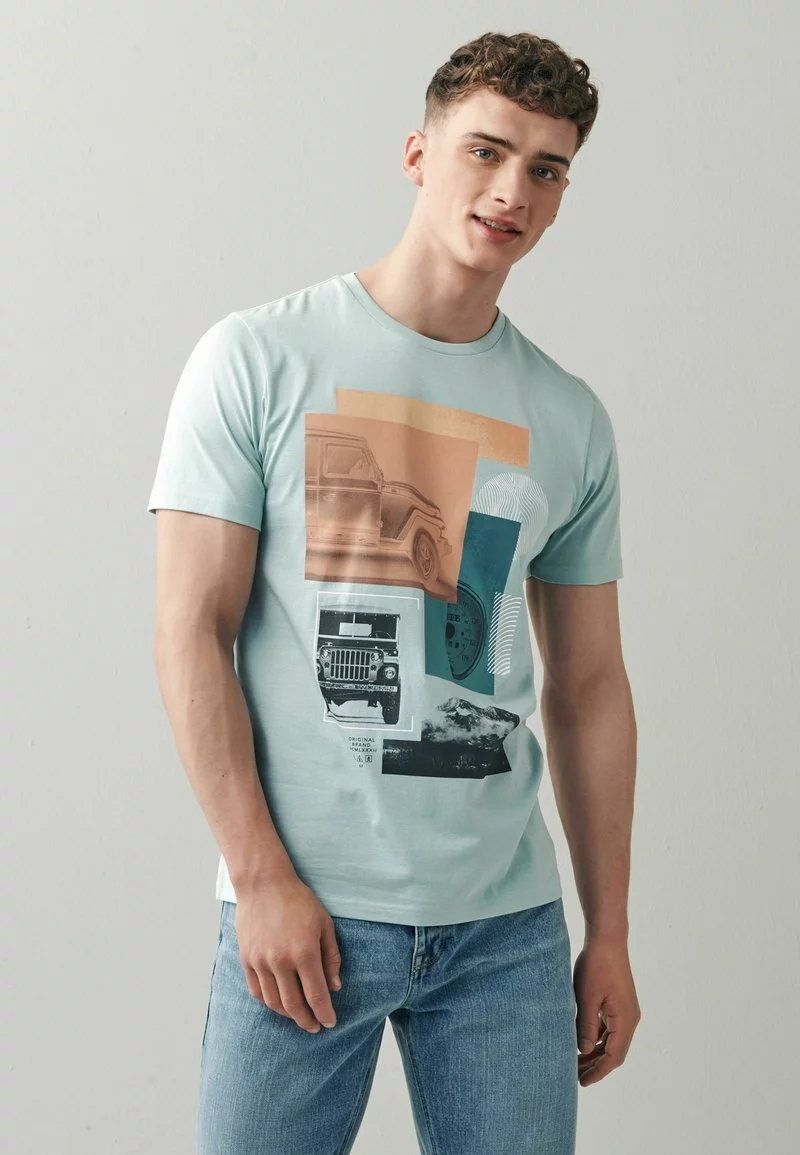Next Herren GRAPHIC - T-Shirt Print - Green 1 Next Herren GRAPHIC - T-Shirt Print - Green
