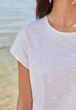 Next Damen SHORT SLEEVE SLUB - T-Shirt Print - White -Next Großes Kaufhaus 9e881f4dceae40f5bffe16366b0eae0b