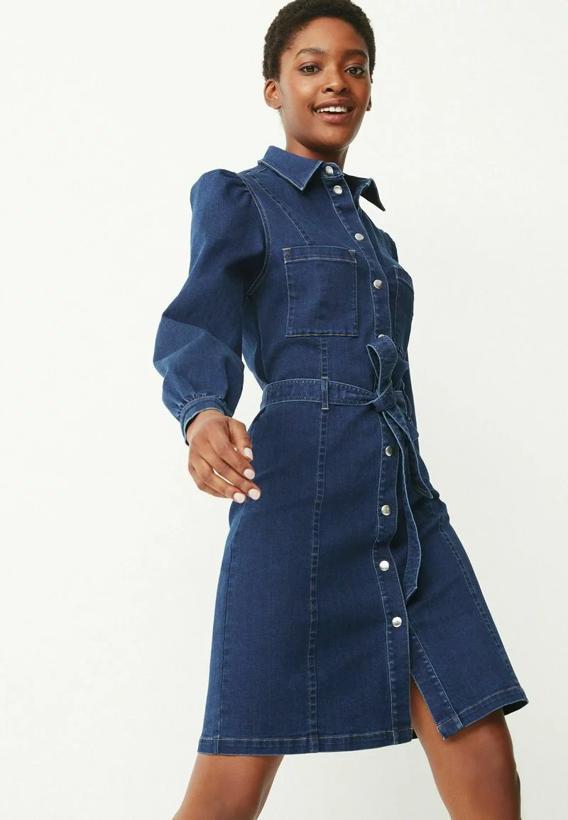 Next Damen LONG SLEEVE - Jeanskleid - Dark-blue Denim 4 Next Damen LONG SLEEVE - Jeanskleid - Dark-blue Denim – Bild 4