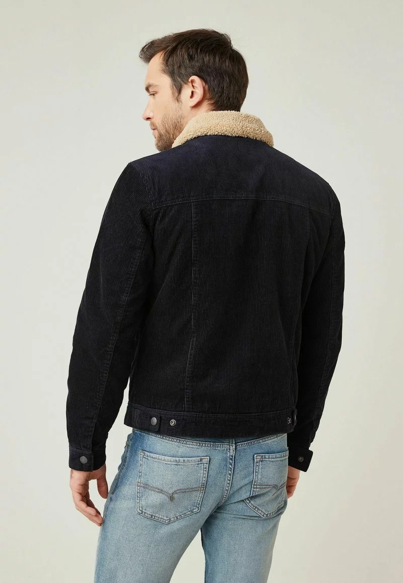 Next Herren BORG COLLARED CORD TRUCKER - Übergangsjacke - Navy 2 Next Herren BORG COLLARED CORD TRUCKER - Übergangsjacke - Navy – Bild 2