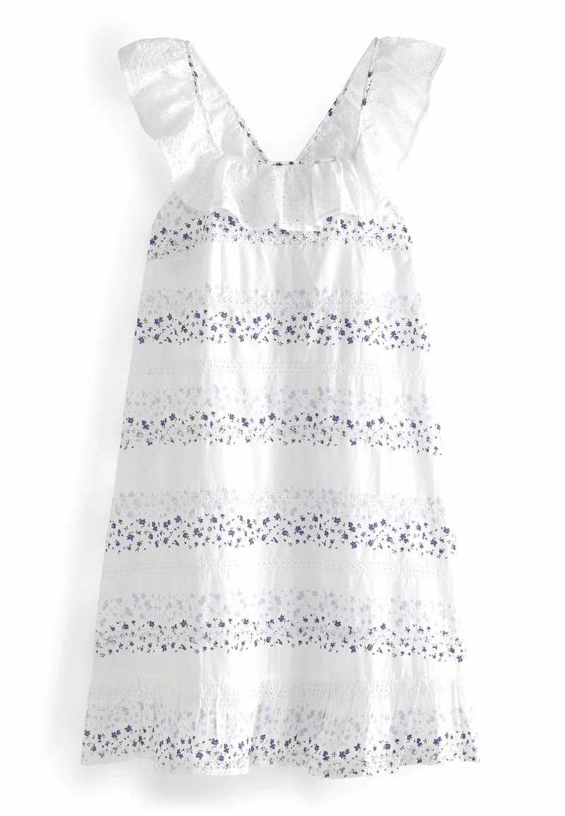 Next Damen BRODERIE SLIP - Nachthemd - White/blue 5 Next Damen BRODERIE SLIP - Nachthemd - White/blue – Bild 5