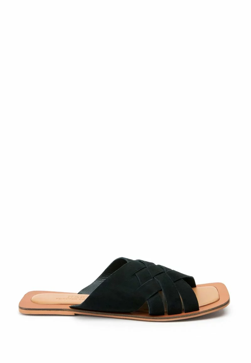 Next Damen SQUARE TOE SLOTTED - Pantolette Flach - Black 1 Next Damen SQUARE TOE SLOTTED - Pantolette Flach - Black