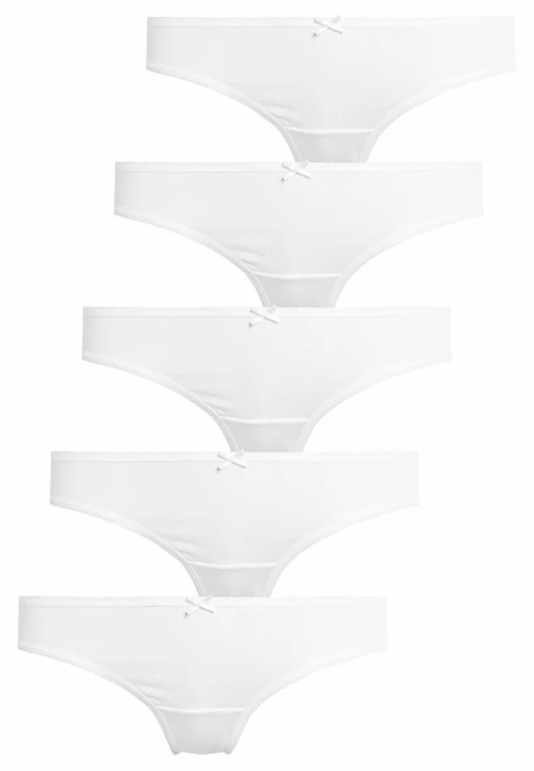 Next Damen COTTON BLEND THONGS FIVE PACK - String - White 1 Next Damen COTTON BLEND THONGS FIVE PACK - String - White