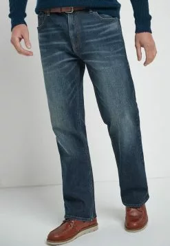 Next Herren BELTED WITH STRETCH - Jeans Straight Leg - Bleached Denim