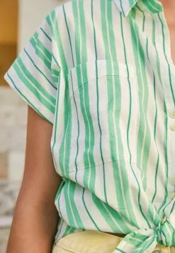 Next Damen SHORT SLEEVE - Hemdbluse - Green Stripe -Next Großes Kaufhaus a693628d042140c0ae3d9e670d12d480