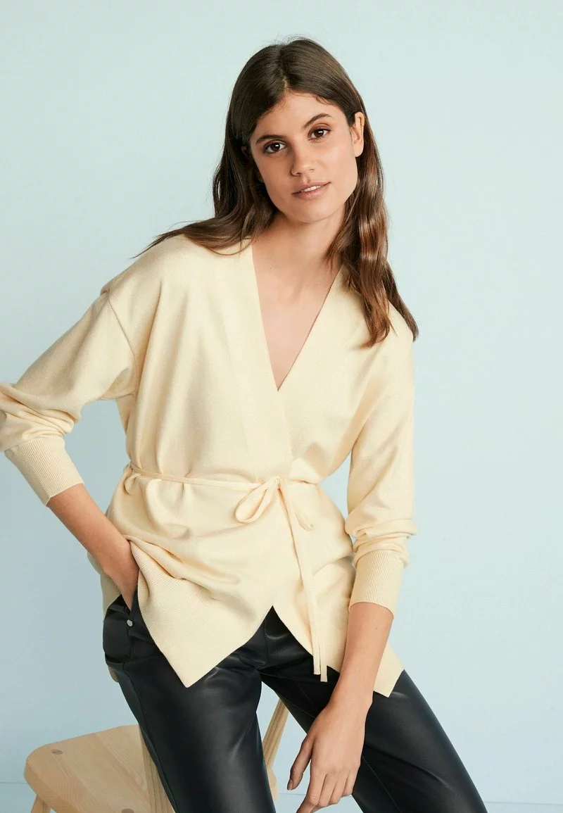 Next Damen TIE WAIST - Strickjacke - Ecru/white 4 Next Damen TIE WAIST - Strickjacke - Ecru/white – Bild 4