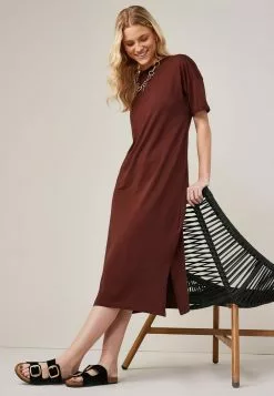 Next Damen SHORT SLEEVE - Jerseykleid - Chocolate Brown -Next Großes Kaufhaus a7f9d175ee144761b6bd4edab23ff328
