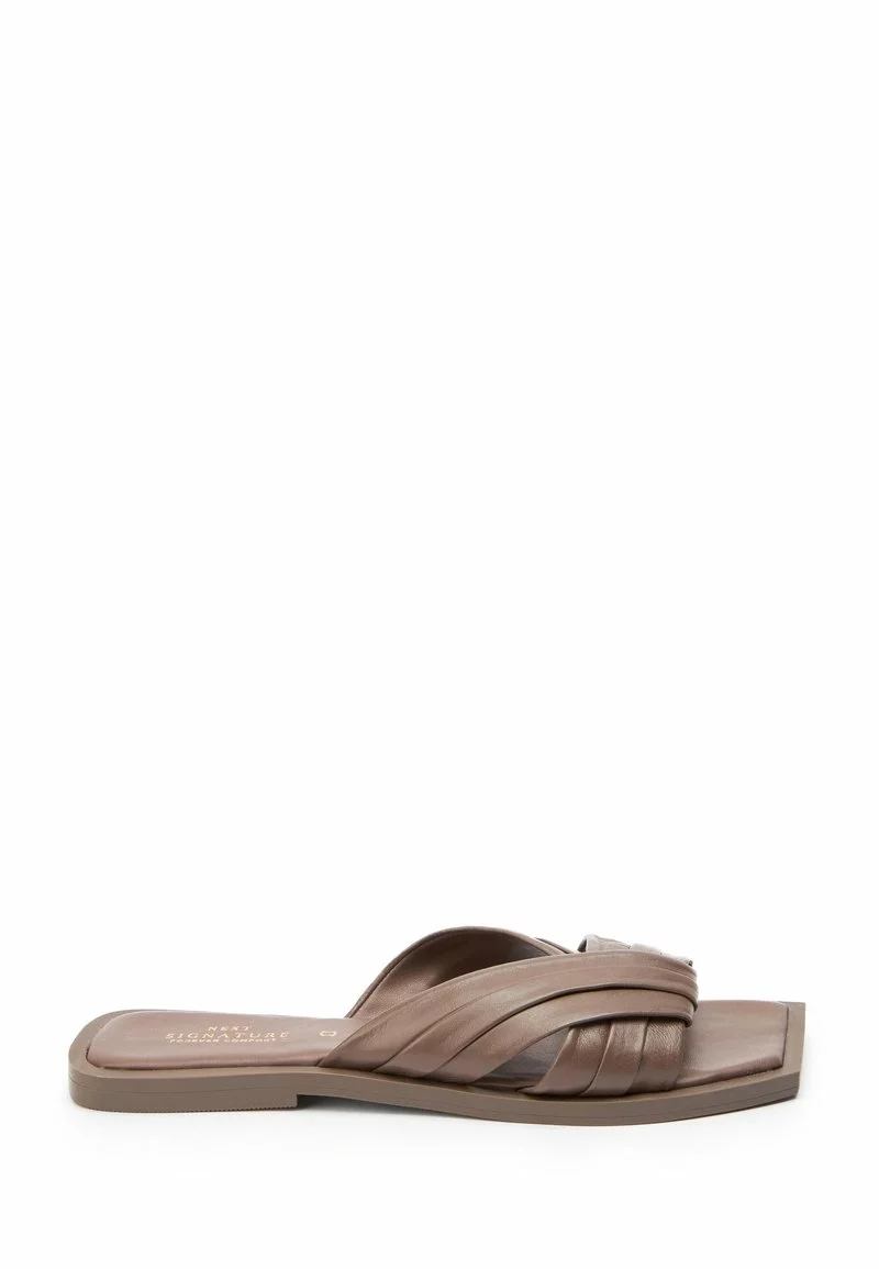 Next Damen Pantolette Flach - Taupe 2 Next Damen Pantolette Flach - Taupe – Bild 2