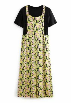 Next Damen PINAFORE - Freizeitkleid - Green Pink Floral