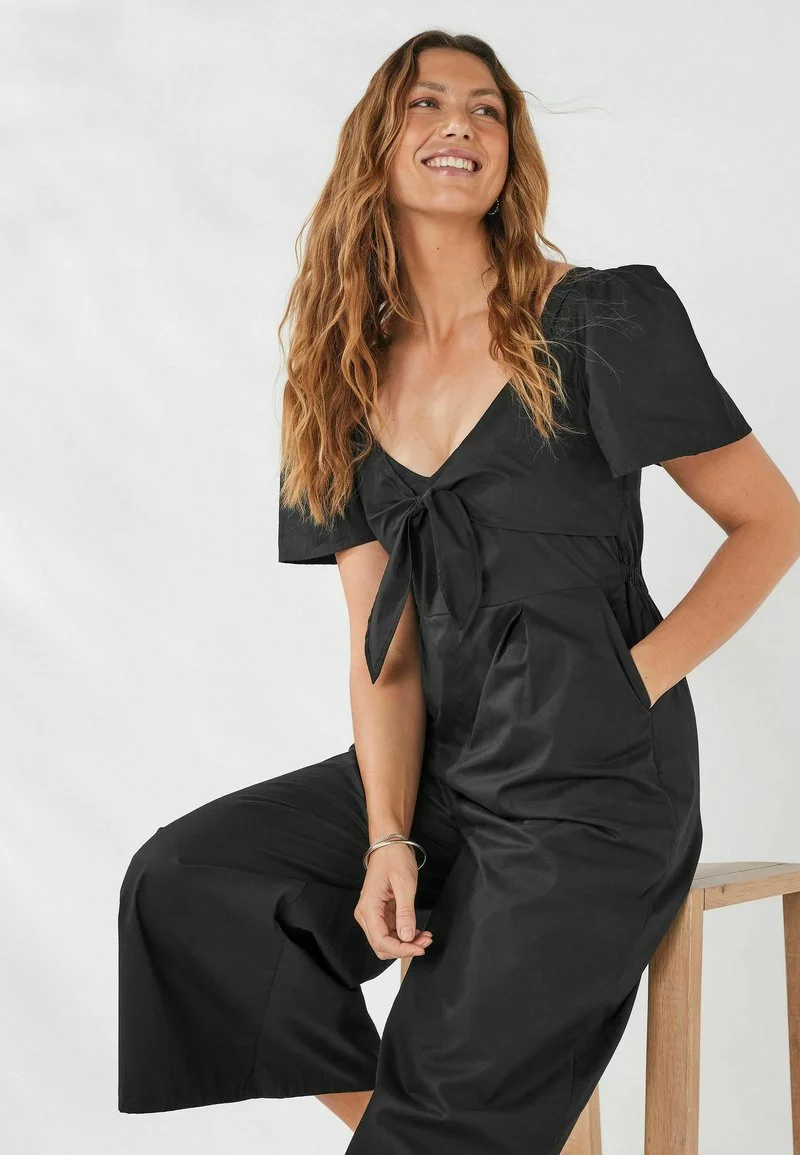 Next Damen TIE FRONT - Jumpsuit - Black 2 Next Damen TIE FRONT - Jumpsuit - Black – Bild 2