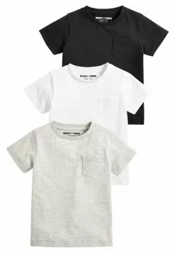 Next 3PACK - T-Shirt Basic - Black | Unisex
