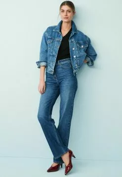 Next Damen Jeansjacke - Mid Blue