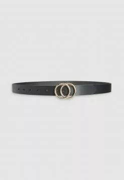 Next Damen WHITE LEATHER CIRCLE BUCKLE BELT - Gürtel - Black