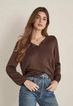 Next Damen Strickjacke - Dark Brown