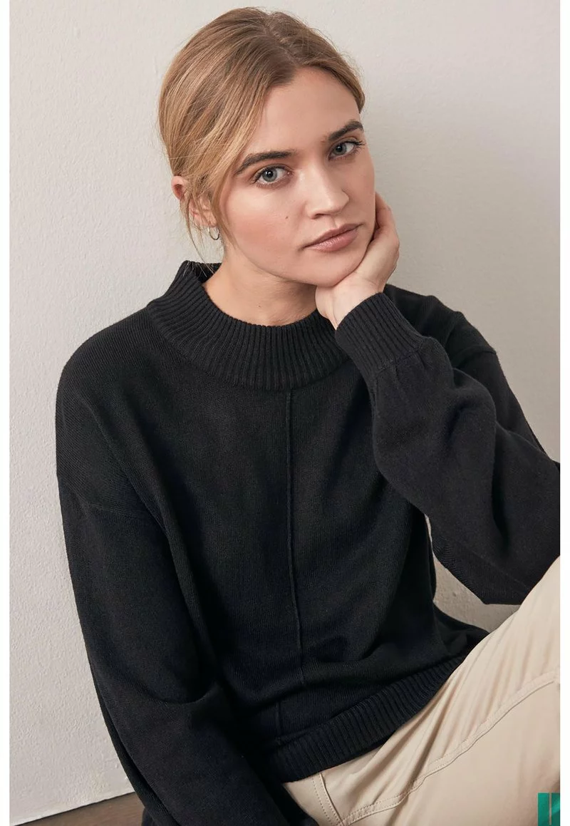 Next Damen LONG COSY - Strickpullover - Black 4 Next Damen LONG COSY - Strickpullover - Black – Bild 4