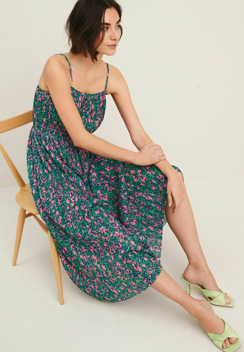 Next Damen SLEEVELESS PLEATED MIDI - Freizeitkleid - Green 3 Next Damen SLEEVELESS PLEATED MIDI - Freizeitkleid - Green – Bild 3