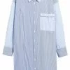 Next Damen Nachtwäsche Shirt - Blue White Stripe