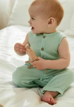 Next Kinder BABY CRINKLE - Jumpsuit - Teal/blue