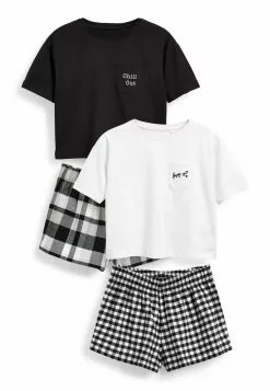 Next Kinder 2 PACK SET - Nachtwäsche Set - Black White Check