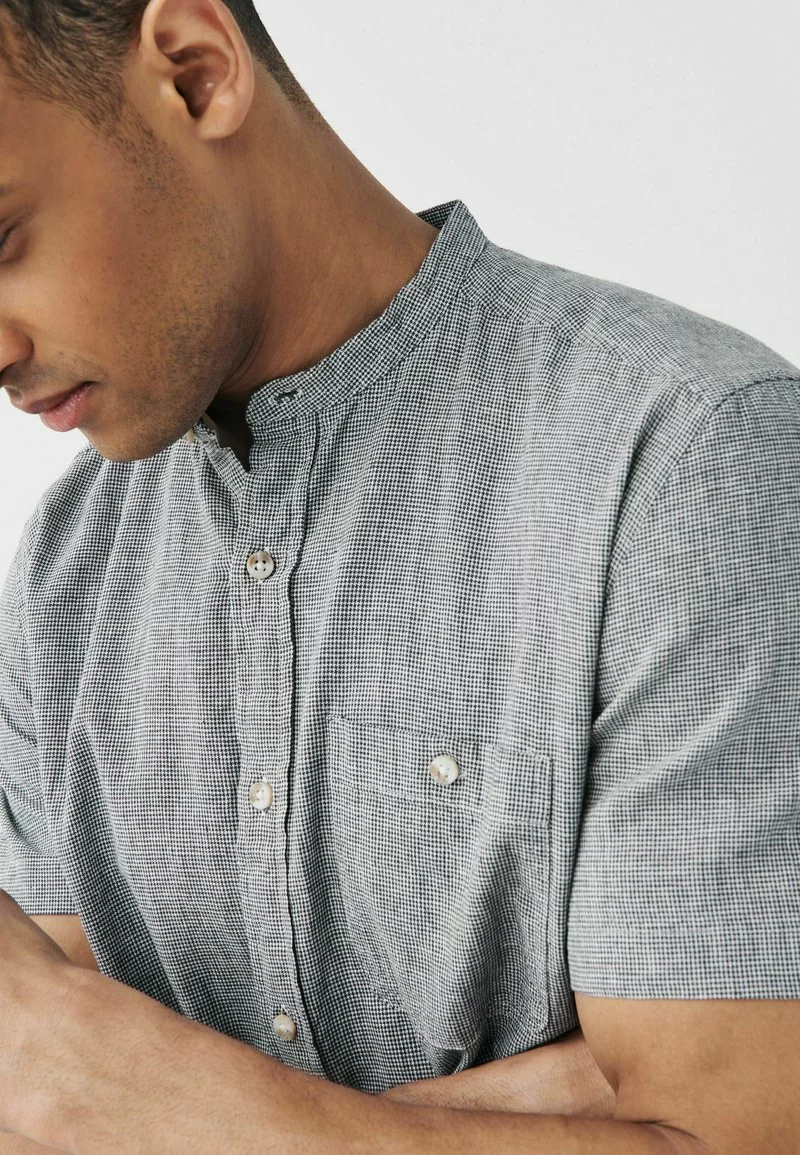 Next Herren SHORT SLEEVE - Hemd - Charcoal Grey Grandad Collar 4 Next Herren SHORT SLEEVE - Hemd - Charcoal Grey Grandad Collar – Bild 4