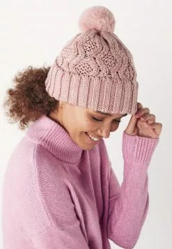Next Damen CABLE POM - Mütze - Pink