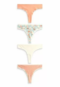 Next Damen BLEND 4 PACK - String - Check Peach White