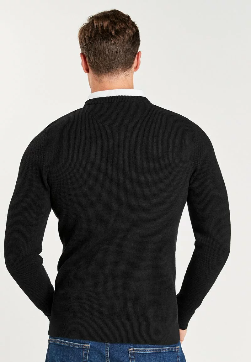 Next Herren OXFORD MOCK - Strickpullover - Black 2 Next Herren OXFORD MOCK - Strickpullover - Black – Bild 2