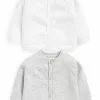 Next Unisex 2 PACK LIGHTWEIGHT - Strickjacke - White Grey