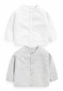 Next Unisex 2 PACK LIGHTWEIGHT - Strickjacke - White Grey