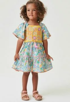 Next Kinder Strickpullover - Green Retro Print