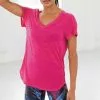 Next Damen SHORT SLEEVE V-NECK - T-Shirt Print - Pink