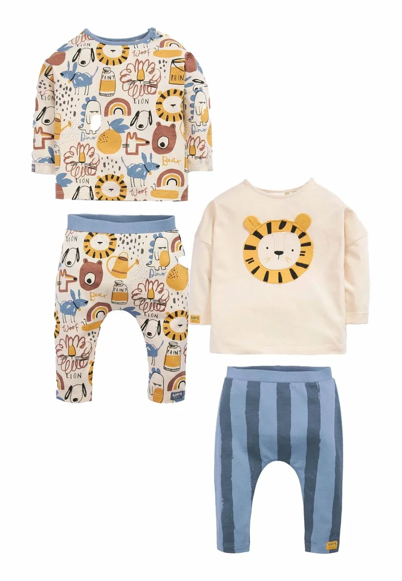 Next Kinder 4 PIECE SET - Leggings - Hosen - Blue Ochre Yellow Lion 1 Next Kinder 4 PIECE SET - Leggings - Hosen - Blue Ochre Yellow Lion