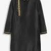 Next LONG LENGTH EMBROIDERED KURTA - Hemd - Black | Kinder