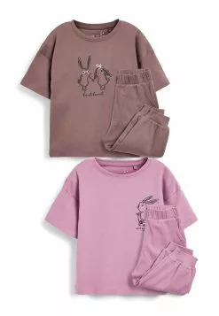 Next Kinder 2 PACK BUNNY RABBIT SET - Nachtwäsche Set - Pink Purple