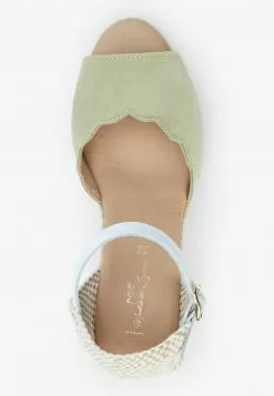 Next Damen SIGNATURE SCALLOPED - Keilsandalette - Sage Green -Next Großes Kaufhaus c17e654c69334c9294d3f085466d1a6a
