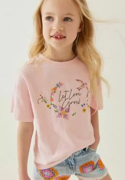 Next Kinder LET LOVE GROW EMBROIDERY - T-Shirt Print - Pink