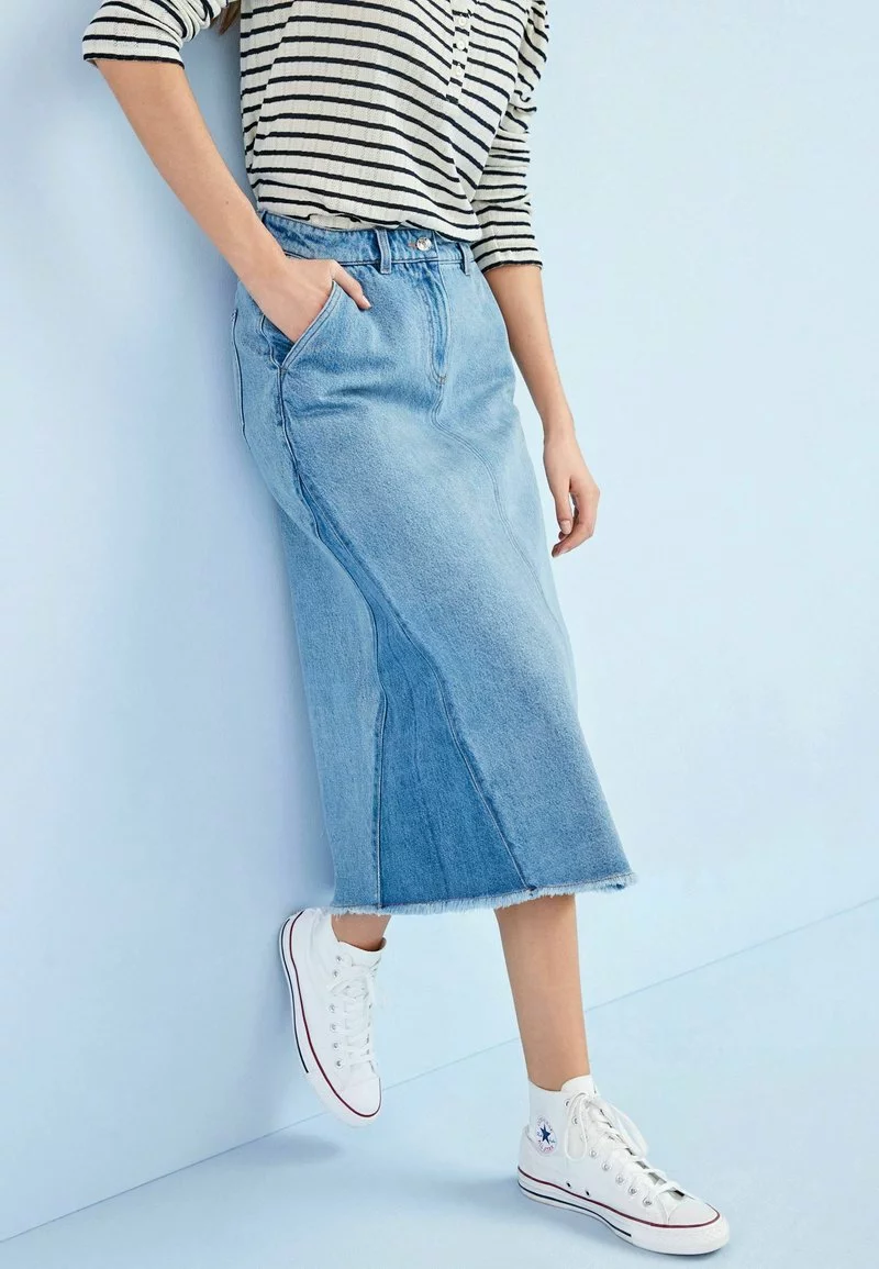 Next Damen A-Linien-Rock - Mid Blue Patchwork 2 Next Damen A-Linien-Rock - Mid Blue Patchwork – Bild 2