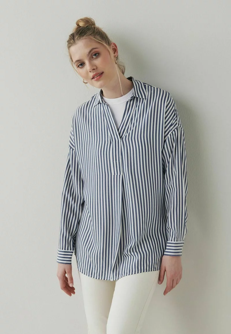 Next Damen LONG SLEEVE - Bluse - Blue White Stripe 1 Next Damen LONG SLEEVE - Bluse - Blue White Stripe