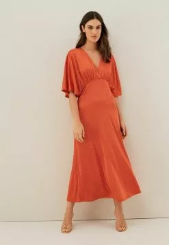 Next Damen VOLUME SLEEVE - Freizeitkleid - Orange