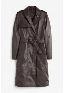 Next LEATHER TRENCH COAT - Trenchcoat - Dark Brown | Damen